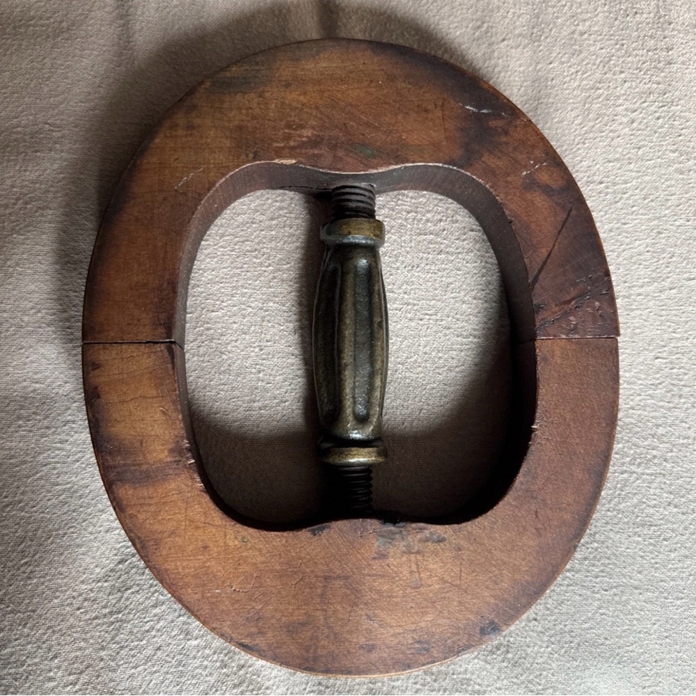 Vintage Wooden Hat Stretcher with Metal Handle